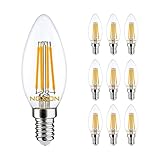 Noxion Mehrfachpackung 10x Lucent LED E14 Kerze Fadenlampe Klar 4.5W 470lm - 827 Extra Warmweiß | Dimmbar - Ersatz für 40W