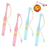Laternenstab Elektrisch, 4 Stück Laternenstäbe LED Kinder, St Martin Laterne Stab 20 cm, Laternenstab mit Licht Warmweiß Kleinkind für Halloween, St. Martin's Day, Kinderparty (4pcs: Rosa Blau)