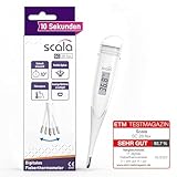 scala SC 28 flex Fieberthermometer digital – 10 Sek. Messzeit, flexible Spitze, Fieberalarm, wasserdicht – oral, rektal & axillar – weiß – für Baby, Kinder & Erwachsene