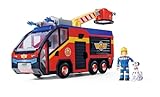 Simba Feuerwehrmann Sam Feuerwehrauto Jupiter mit Leuchteffekten – Robustes Spielzeugfahrzeug für Kinder ab 3 Jahren, großes Einsatzfahrzeug mit Sound und Licht, Feuerwehrfans