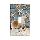 Strandmuschel, Seestern, Einzel-Kippschalter, Abdeckung, klassische, langlebige Steckdosenabdeckungen, Wandplatte für Innen- und Außenbereich, Heimküche Dekor