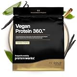 Protein Works | Vegan Protein 360 – GOLD Innovation, Vanillecreme, 33 Portionen, 100% pflanzlich & natürlich, Premium-Multi-Protein-Mix, fettarmer & kalorienarmer Shake, 1kg