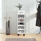 Xichuzi Schuhschrank Weiß 30x35x105 cm Holzwerkstoff, Schuhorganizer, Flurgarderobe, Shoe Cabinet, Schuh Schrank, Flurschrank, Schuhkipper, Schuhaufbewahrung 829700