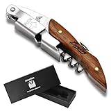 LORELEY® MITTELRHEIN Germany Premium Kellnermesser | Korkenzieher | Weinöffner | Flaschenöffner aus Olivenholz & Edelstahl für Kellner & Barkeeper | jeden Haushalt & Anlass (Loreley-schwarz)