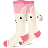 Findway Kinder Skisocken, Hochleistungs-Warme Weiche Thermosocken für Jungen und Mädchen, 2 Paar Packung OTC Anti-Rutsch-Karton Winter Socken für Ski, Snowboard, Schneeschuhwandern, Wandern