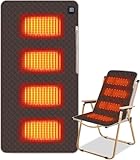 Elektrisch Beheizbare Heizkissen Wärmekissen,Beheiztes Sitzkissen, 45 x 90 cm Ultraweich Heizkissen für Campingstühle mit 3 Heizstufen, Tragebar USB 5V Heizsitzkissen für Stadion, Camping, Outdoor