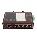 Plyisty Nicht Verwalteter Ethernet-Switch, Langlebiger 5-Port-100-Mbps-DIN-Führungsschienen-Netzwerk-Switch für die Industrielle Automatisierung, Eisenmaterial