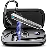SKIUDCT V5.3 Bluetooth Headset, Headset Kabellos Freisprech mit ENC Dual Mic, 120 Std Spielzeit In-Ear Headset mit LED-Ladebox, Headset mit Mikrofon für Handy/Trucker Fahrer/Geschäft
