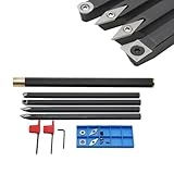 9 Pcs Drechseleisen Set, Wendeplatten für Drehmeißel, 4 Vierkant/Diamantform/Rund Drechselmess mit Abnehmbarem Aluminiumgriff und Ersatzteile, Für Drechselbank Schnitzholz