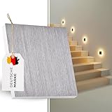 LED Treppenbeleuchtung 230V Wandeinbauleuchte XL Abdeckung 90mm Ohne Bewegungsmelder 140lm Hell Warmweiß 3000K Stufenlicht Rund Eckig Aluminium für UP-Dose Ø 68mm 6107 (Alu-gebürstet, eckig)