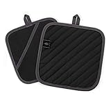 BONTHEE 20CM Topflappen Waschbare Schutzlappen zum Kochen Backen Küchenzubehör - Schwarz