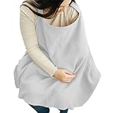 Stilltuch aus weicher Baumwolle mit verstellbaren Trägern – atmungsaktiver Stillschal | leichter tragbarer Sichtschutz Poncho & Mehrzweck-Autositzbezug für Neugeborene