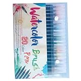 Wasserfarbe Pinselstifte | Aquarellfarben Pinselstifte Set | Farbige Tuschepinsel mit gleichmäßigem Farbfluss für Künstler Schule Kalligraphie Anfänger Journal Kinder Reise Malen Erwachsene Zeichnen