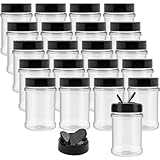 TESIN 20 Stück Gewürzgläser aus Kunststoff mit Streudeckel – 150 ml / 5 oz Kleine Gewürzbehälter, Runde Gewürzgläser Leer für Küche, Kräuter, Pulver & Haushaltsnutzung