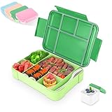 Alitree Brotdose Kinder mit Fächern,1330 ml Kinder Bento Box,Picknick,Reise-Lunchbox, geeignet für Erwachsene, Mädchen & Jungen, erfekt für Schule, Kindergarten & Ausflüge (Grün)