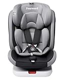 Fourward Baby Autositz Kindersitz 360°drehbar mit ISOFIX und Ruheposition, 40-150 cm / 0-12 Year / 9-36KG, 5-Punkt-Sicherheitsgurt, Kinderautositz, ECE R129