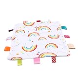 VICASKY beruhigendes Handtuch Babydecke mit Schleifenanhänger Schmusedecken für Babys Jungendecke kinderbettdecke bettdecke toy neugeborene kuscheldecke Super Sicherheitsdecke