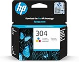 HP 304 (N9K05AE) Original Druckerpatrone Farbe für HP DeskJet 26xx, 37xx, HP ENVY 50xx ,Standard (1er Pack), Tricolor