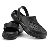 Hausschuhe Herren Clogs Gartenschuhe Sommer Badelatschen Sandalen Strand Schuhe Pantoletten-Flagship Black 42/43EU