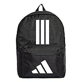 adidas Unisex Classic Three Stripes Backpack Back to School, Black/White, One Size