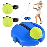 Funmo Tennis Trainer Tennistrainer Set Trainer Baseboard mit 2 Rebound Ball Tennistrainer Gummiband Übungsball Selbststudium Tennis Übungstraining Tool für Erwachsene Kinder Spieler Anfänger