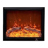 Kaminrost Dekoration Kamin Simulation Flame Home Embedded Elektrische Kamin Villa Hotel TV Wanddekoration mit simulieren dynamische Flammen, schwarzer Rand (keine Heizfunktion) Kamine für Wohnzimmer