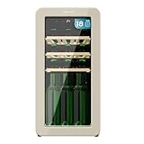 Cecotec Weinkühlschrank 18 Flaschen Retro Bolero Grandsommelier Origin 18 Hit Beige. Beige mit LED-Steuerung, Temp. 5-20ºC, Kompressor, NoFrost, Holzregale, Innenbeleuchtung, Belüftung