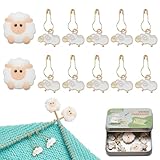 NBEADS 12 Stck. Maschenmarkierer Sets, Einschließlich 10 Stück Schafe Masche Marker 2 Stück Schaf-Stricknadel Stopper Strickwerkzeug-Sets für Handgefertigte DIY Kunstwerke