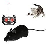 niCWhite Katzenspielzeug mit Fernbedienung, interatives bewegliches Katzenspielzeug, kabellos, elektronisch, ferngesteuert, Rattenmäuse, Haustierspielzeug für Jagd und Bewegung (schwarz)