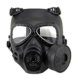 Paintball Maske, Taktische Vollgesichts Dummy Gasmaske Skull CS Maske mit Turbo-Lüfter für Cosplay Halloween Wargame Masquerade