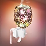 PORFOYO Elektrische Duftlampe,220V 10W Duftlampe Wachs,Elektrisch Duftlampe,Energie Sparen Duftlampe Für Büro,Schlafzimmer,Yoga,Geschenke,Home,3D Glas,Feuerwerksstil