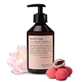 Jean & Len Handseife Pfingstrose & Litschi, reinigt Hände sanft, Flüssigseife im Pumpspender für geschmeidig-weiche Hände, blumig-zarter Duft, ohne Parabene, Silikone & Mikroplastik, vegan, 250 ml