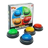 Gelabur Set mit 4 Buzzern für Trivia-Spiele, Antwort-Summer für Klassenzimmer, Familienfehd-Gefahren-Summer, Spiel-Summer mit Lichtern und Sound für Klassenzimmer, Game Show Buzzer Buttons