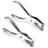 Einzellochstanze, 2 Stück Rundloch Lochzange Edelstahl Stanzzange Lochstanzer Metall Hole Puncher Taschenlocher Etikettenstanzer Silber Lochstanze für Papier, Fotos, Karten, Grußkarten (3mm/6mm)