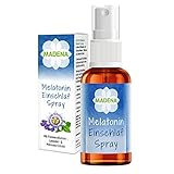 MADENA Melatonin Einschlaf-Spray, ohne Konservierungsstoffe und Süßungsmittel, mit Extrakten aus Passionsblume, Melisse, Lavendel, vegan, Diffuser mit Sofort-Effekt