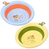 Homoyoyo Faltbares Waschbecken für Neugeborene Gesichtsbadewanne aus Robustem Kunststoff Tragbar und Leicht Cartoon Design Geeignet für Waschen und Fußbad