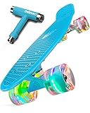 Skateboard Kinder ab 5 Jahre 56 cm Mini Cruiser Skateboard mit Leuchtrollen LED Rollen Anfänger Mädchen Jungen Kinderskateboards Kinder Skateboard Kinder ab 6 Jahre Skateboard Kinder ab 8 Jahre 9 10