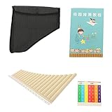 Milisten Professionelle 18-Ton Panflöte für Anfänger Tragbare Panflöte aus Holz mit Polierter Oberfläche Tragetasche Einfach zu Lernen Musikinstrument für Schulprojekte und Freizeit