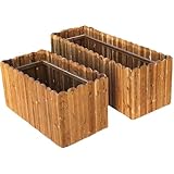 DFEPPJHG Blumenkasten aus korrosionsbeständigem Holz, karbonisiertes Massivholz, Blumentopf for den Außenbereich, Blumentrog im Innenhof, Bepflanzung, rechteckiger Balkon, Gemüsegarten