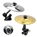 Zernblend Trommel, 2 Stück Schlagzeug Becken, Mini Schlagzeug, Car Crash Becken, Auto Crash Becken, Auto Trommel Lüftungsschlitz, Vehicles Inneneinrichtung (Gold und Silber)