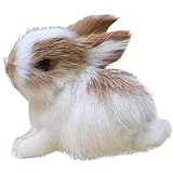 Hasengefüllter Tier, Mini Realistische Stofftiere 2.31x3.1x2 '' lebensechte niedliche süße Plüschkaninchen Tierplüsch, Osterhasen Simulationsmodell Geburtstagsgeschenk für Kinder ausgestopfte Tiere