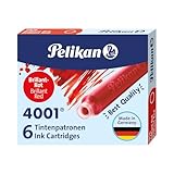 Pelikan 301192 Tintenpatronen rot, 6 Stück (1er Pack)