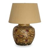 NOVICA Keramik Tischlampe, Braun, Grün und Rot, Nacht In Chihuahua‘ Braun, Grün, Rot 23