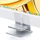 Minisopuru iMac Zubehör – USB C Hub für iMac 24 Zoll 2021/2023/2024, iMac USB Hub für iMac M1/M3/M4, iMac USB Adapter mit 10Gbps für iMac 24 Zoll und Studio Display 27 Zoll, Silber (ohne SSD Hafen)