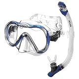 SEAC Set Bis Boss Dry, Silikon-Set zum Tauchen und Schnorcheln mit Maske und Schnorchel mit Dry-Top-System und Ausblasventil