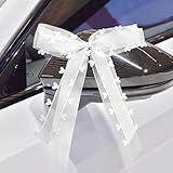 10 Stück Autoschleifen Hochzeit Autoschmuck,Auto Deko Schleifen,Hochzeitsauto Schleife Mit Herzen Spitze,Hochzeitsdeko Schleifenband,Hochzeitsschleifen,für Brautauto,Geschenk,Hochzeitsfeier (11×19 CM)