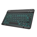 FINTIE Beleuchtete Tablet Tastatur (Deutsches Layout QWERTZ), 10 Zoll Bluetooth Tastatur mit Hintergrundbeleuchtung für Samsung Galaxy Tab A9+/S6 Lite/S9 FE, Xiaomi Pad 6, Honor Pad, (Schwarz)
