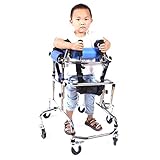 Tragbarer Stand-Up Walker für behinderte Kinder, leichter Aluminium-Rollator mit höhenverstellbarem Sitz, ideales Zerebralparese und Rehabilitationstraining für Behinderung
