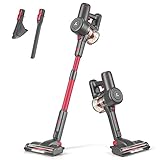 Kabelloser Staubsauger, Stabstaubsauger mit 25 Kpa Saugkraft, 2 Batterien für 70 Minuten Laufzeit, 10 in 1, leicht, wiederaufladbar, Handstaubsauger für Teppich, Hartholz, Boden, Auto, Tierhaare A200