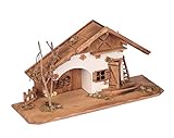XL Modellhaus grosses Holzhaus Krippe 55cm Weihnachtskrippe